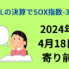 【24/4/18】前日の米株は寄り付き高値に下落　SOX指数が-3.25％