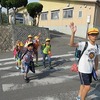 登校の風景：暑くてもさわやかなあいさつ