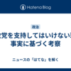 参政党を支持してはいけない理由　事実に基づく考察
