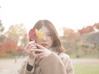 岩手公園で紅葉ポートレートに挑戦する