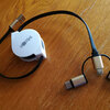 Lightning、microUSB、USB Type-Cを1本で3役！巻き取り式の通信・充電ケーブル、MIDWEC 3in1 をレビュー