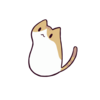 フリーイラスト素材  ゆるいねこ