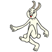 ホップするウサギ のイラスト