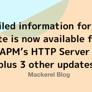 Detailed information for each route is now available from the APM's HTTP Server tab, plus 3 other updates