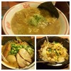 東京とんこつ とんとら 上尾店｜正油だが丼の底がみえないw全部のせ味噌に石焼チャーハン