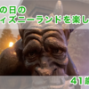 雨の日のディズニーランドを楽しむ41歳
