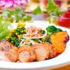 白身魚とホタテのムニエル＆菜の花のパスタ