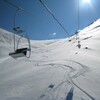 足のすぐ下を雪崩が通り過ぎた