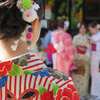 南部鉄器マン・京都八坂神社・和服の女性が！