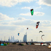 Kitesurfing fun at Dubai Kite Beach in Cool Breeze 