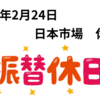日本は振替休日のため休場　2025年2月24日