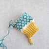 編み込みの靴下編みの練習(2) 編み込み中