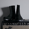 New arrival / "Portaille" Twin Zip Heel Boots /  "BLACK SUEDE"