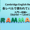 Cambridge English Readers　各レベルで使われている文法　Starter ～ Level 2