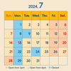 2024年７月の営業予定