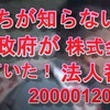 日本政府＝民営企業  法人番号2000012010019