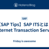 【SAP Tips】SAP ITSとは？(Internet Transaction Server)