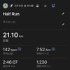 キロ7分ペースでハーフを目指すも13kmで失速。