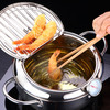 天ぷらなべ　ステンレス　温度計と蓋付きの深い鍋　キッチン用　304　20 24 cm　kc0405