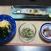 秋刀魚の塩焼きとアオリイカのなめろう