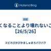 強くなることより壊れないこと【26/5/26】