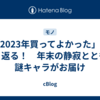 「2023年買ってよかった」を振り返る！　年末の静寂とともに謎キャラがお届け