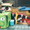 新宿西口地下道段ボールハウス絵画集