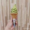 新潟市西区 新潟ふるさと村 cafe花畑　特選抹茶ソフトクリーム