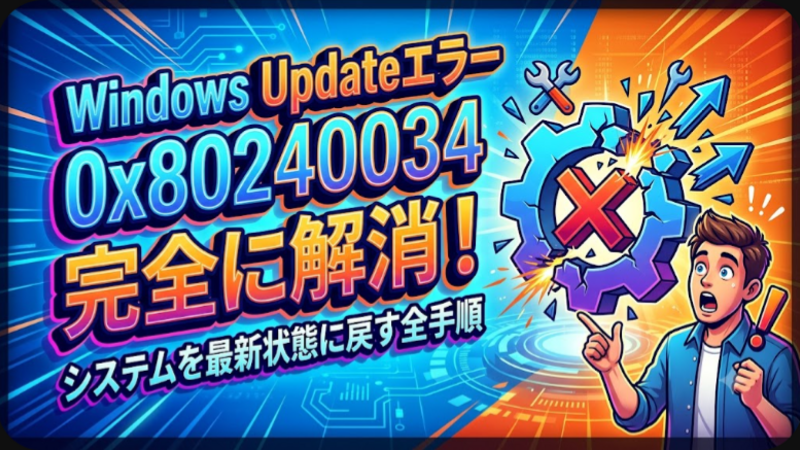 Windows Updateエラー0x80240034を完全に解消してシステムを最新状態に戻す全手順