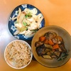 野菜と豚肉の煮物と、豆腐炒め