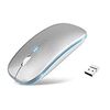 Ewin マウス ワイヤレス Bluetooth5.2 2.4G USBレシーバー マルチ 無線 まうす 静音 薄型 3DPIモード iOS Windows Mac Android対応 対応 無線マウス 充電式 (シルバー)