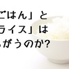 「ごはん」と「ライス」は違うのか、ナインティーズは遠くになりにけり