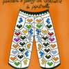 pantaloni a palazzo con silhouette di pipistrelli【コウモリのシルエット柄のワイドパンツ】