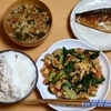 鯖塩焼き、野菜炒め、とろろごはん