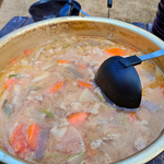 年始は庭で豚汁炊き出し!!