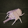 おりがみ：アクティオンゾウカブト (Origami : Actaeon beetle)