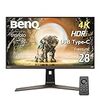 BenQ EW2880U 4K エンターテインメントモニター (28インチ/4K/IPS/HDRi/ 3W x 2 treVoloスピーカー/DCI-P3 90%/リモコン付属/ベゼルレス/HDMI/DisplayPort/USB Type-C(60W給電)/オーディオモード)