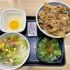 吉野家　ネギ玉牛丼と生野菜サラダ