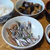 今日の食べ物　朝食に秋刀魚の刺身と麻婆茄子