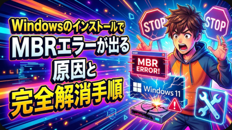 WindowsのインストールでMBRエラーが出る原因と完全解消手順
