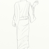 お月さんがきれい。｜草花スケッチ・8月チャレンジDay148/365日　線画