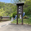 帝釈峡で犬の散歩