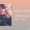 【歌詞・和訳】Miley Cyrus / Adore You / マイリー・サイラス / アドア・ユー