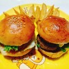 【朝ごぱん】手作りバンズでハンバーガー2種類