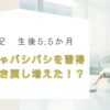 生後5.5か月　①おもちゃバシバシを習得 ②また吐き戻し増えた！？