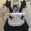 メイド服　黒白　荷葉フリル　6点セット　スカート　コスプレ衣装　Lolita