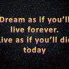 永遠の命があるつもりで夢を・・・