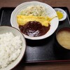 西川口の「あおき食堂」でハンバーグとオムレツデミグラスソースがけ定食を食べました★