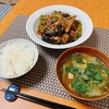 定刻通り起きた朝、麻婆茄子とほうれん草の味噌汁で朝ご飯