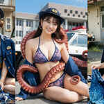 女性警察官・女性の着替え プロンプト＜美女＞
